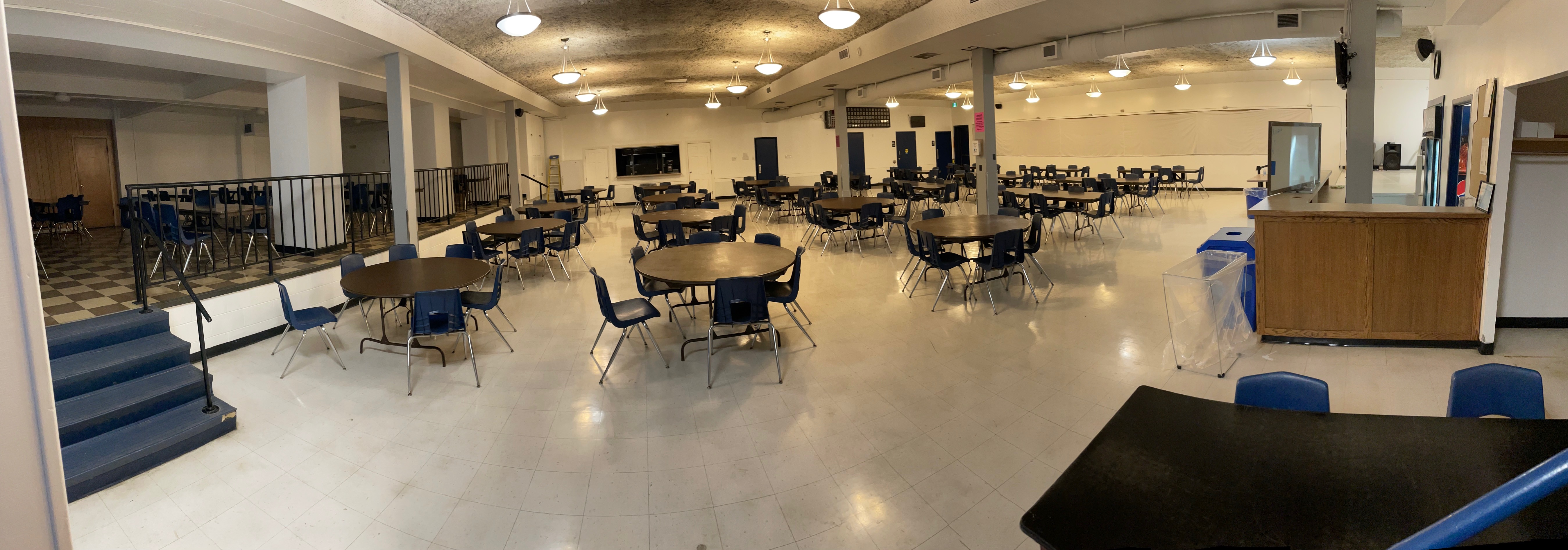 Complete hall view from stairs Complete hall view from stairs